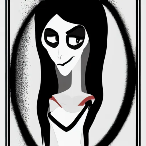 Image similar to young man portrait, black hair, skinny, corpse bride art style