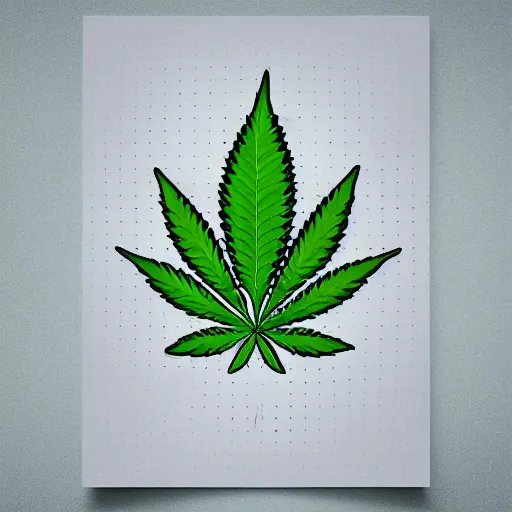 Prompt: healthy cannabis in a nice pot origami poster illustration