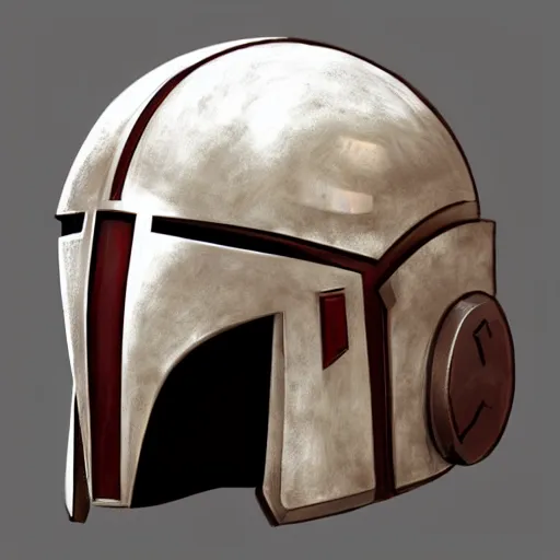 Image similar to mandalorian helmet, concept art, Artstation