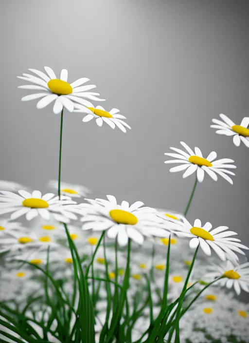 Image similar to bright white zen livingroom with walls made of smooth daisies by zaha hadid, up close shot, sharp focus, global illumination, radiant light, irakli nadar, octane highly render, 4 k, ultra hd,