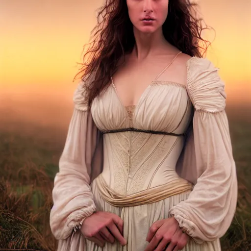 Prompt: photographic portrait of a stunningly beautiful renaissance pre raphaelite female in soft dreamy light at sunset, gal gadot, jennifer connelly contemporary fashion shoot, by edward robert hughes, annie leibovitz and steve mccurry, david lazar, jimmy nelsson, breathtaking, 8 k resolution, extremely detailed, beautiful, establishing shot, artistic, hyperrealistic, beautiful face, octane render