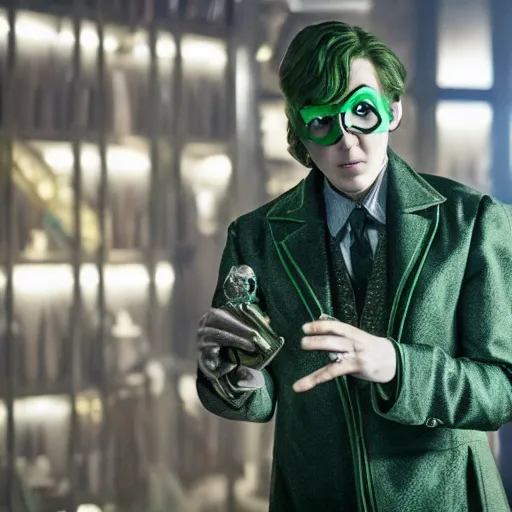 Image similar to film still of Paul Dano as Riddler in a new Batman movie