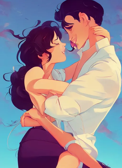 Image similar to a cheesy romance novel cover. clean cel shaded vector art. shutterstock. behance hd by lois van baarle, artgerm, helen huang, by makoto shinkai and ilya kuvshinov, rossdraws, illustration,