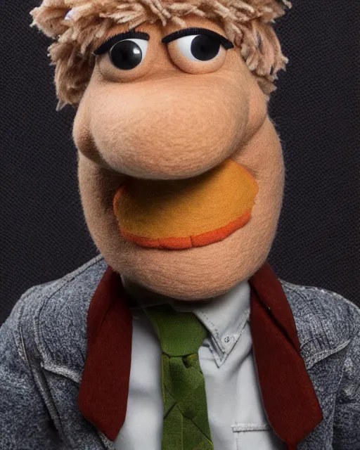 Image similar to adin ross as a muppet. highly detailed felt. hyper real photo. 4 k.
