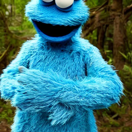 Image similar to photo of an actual cookie monster in the wild