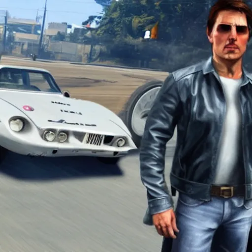 Prompt: Tom Cruise in GTA 5 art style