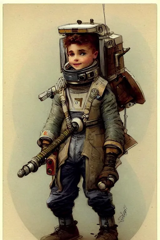 Image similar to ( ( ( ( ( 2 0 5 0 s retro future 1 0 year boy old super scientest in space pirate mechanics costume full portrait. muted colors. ) ) ) ) ) by jean - baptiste monge!!!!!!!!!!!!!!!!!!!!!!!!!!!!!!