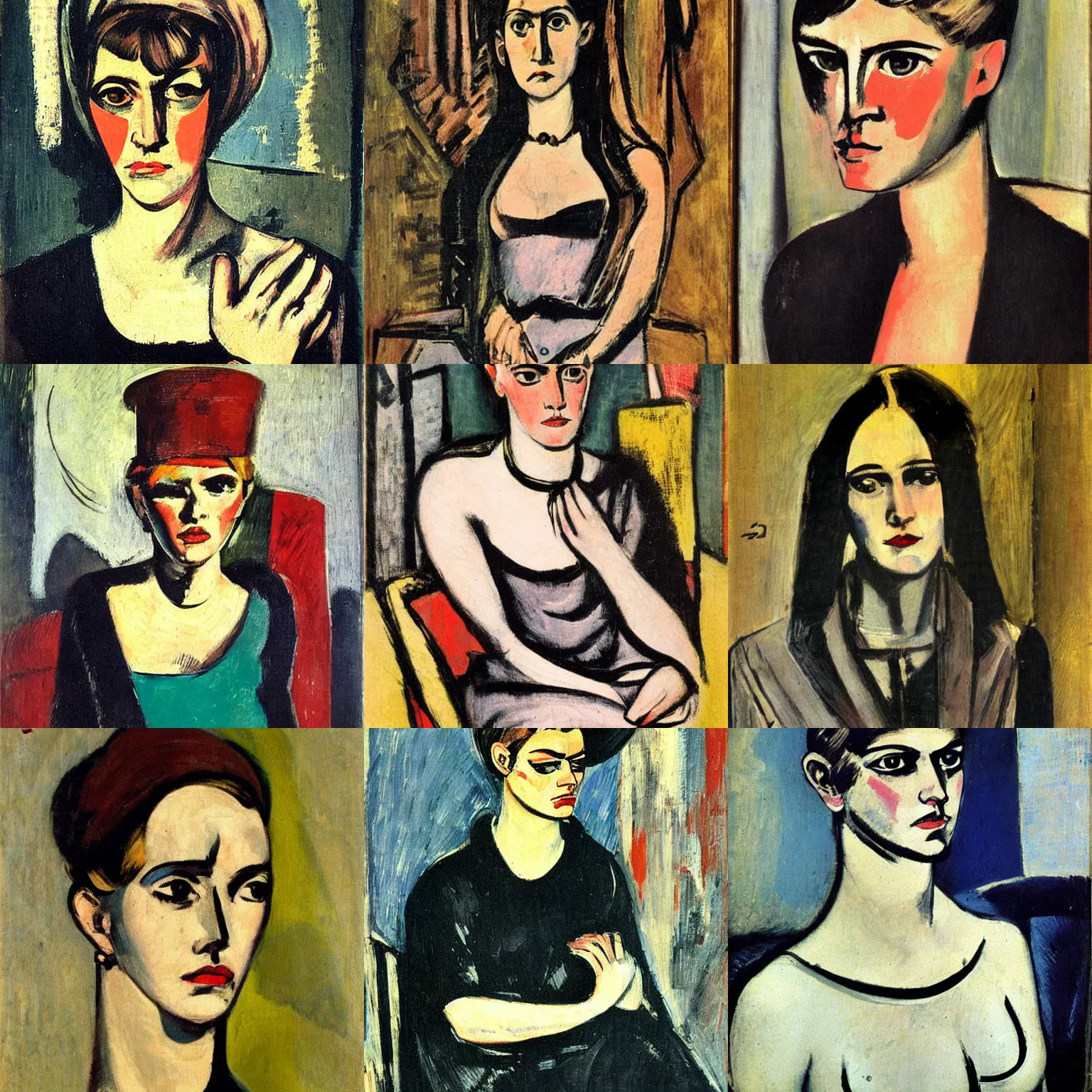 Prompt: beautiful woman portrait, by max beckmann