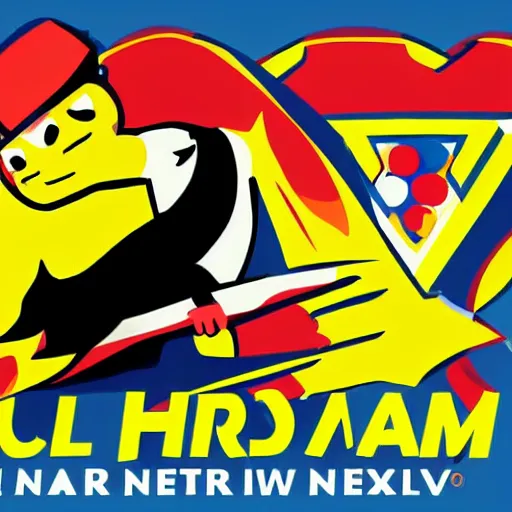 Image similar to xavi hernandez as a new super heroe called pigeonman, pigeon logo