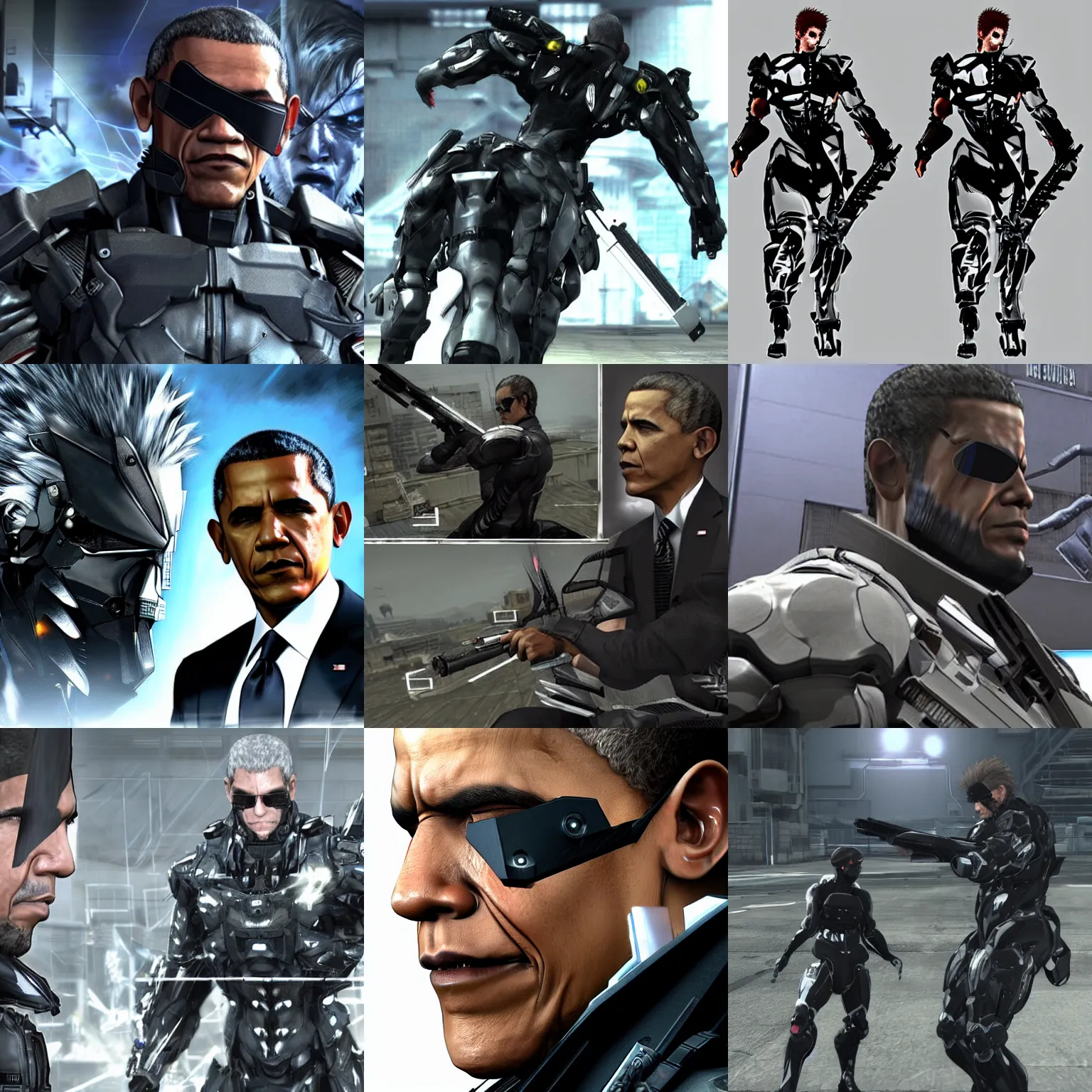 Prompt: metal gear rising revengeance barack obama