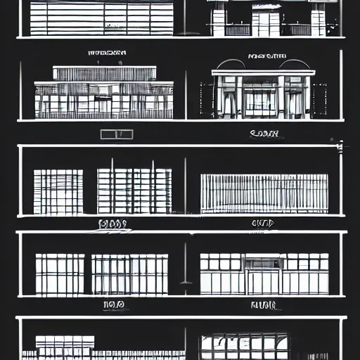 Image similar to architectural sketch of a building, infographic, detailed