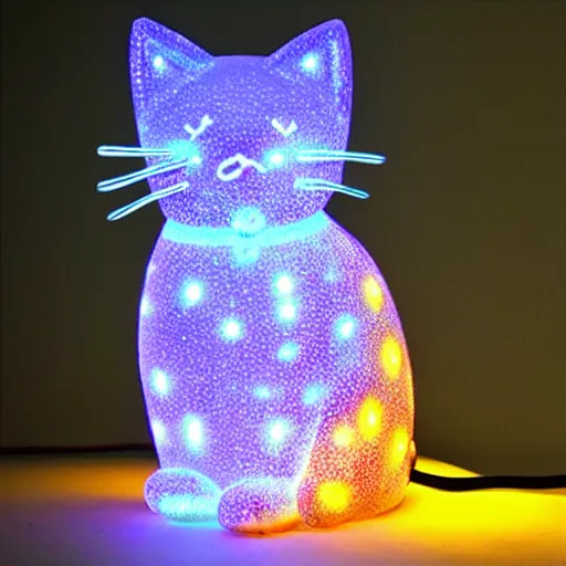 Prompt: glowing led cat