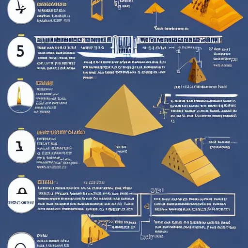 Image similar to infographic blueprints step by step guide how to build pyramids of egypt