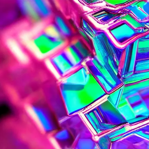 Image similar to beautiful macro bismuth photo highly detailed