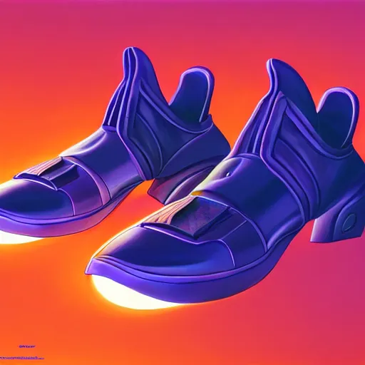 Image similar to futuristic balenciaga sneakers design by jesper ejsing, highly detailed, rim light, art, cinematic lighting, very coherent, hyper realism, high detail, 8 k