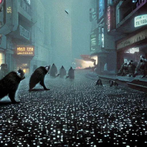 Prompt: Blade Runner with badgers