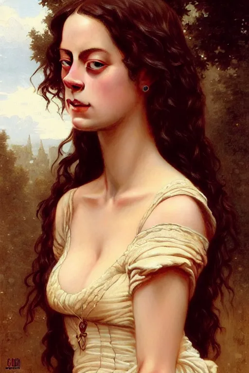 Image similar to queenly kaya scodelario !!!, traditional corsican, intricate, highly detailed, artstation, illustration, jurgens, rutkowski, bouguereau !!!