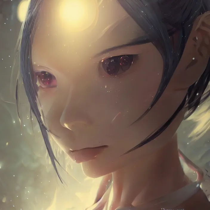 Image similar to beautiful anime girl cyborg looking surreal - by tom bagshaw, by ilya kuvshinov, rtx rendering, octane render 1 2 8 k, maya, extreme high intricate details by wlop, digital anime art by ross tran, medium shot, close up shot, composition by sana takeda, dramatic lighting by greg rutkowski, 8 k, trending on artstation