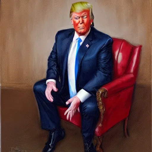 Image similar to portrait of Donald Trump by Jon McNaughton