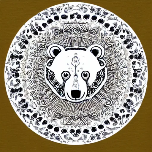 Image similar to polar bear mandala