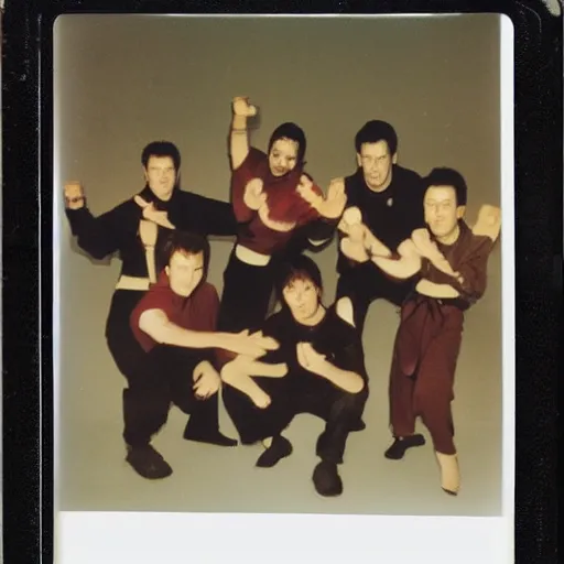 Prompt: Polaroid photo of everybody is Kung Fu Fighting, award winning