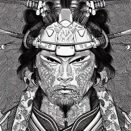 Image similar to a ultra detailed illustration of a samurai, by James jean, trending on ArtStation,