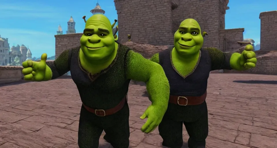 Screenshot of Shrek from the film Shrek as a 3d NPC | Stable Diffusion ...