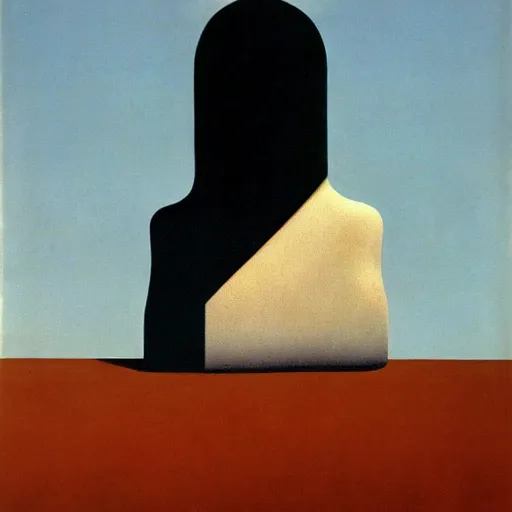 Image similar to A strange-looking character, by René Magritte