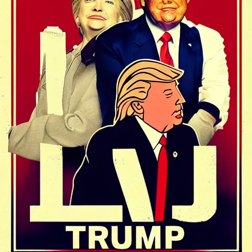 Image similar to poster of the movie : a small loan, starring donald trump and hillary clinton