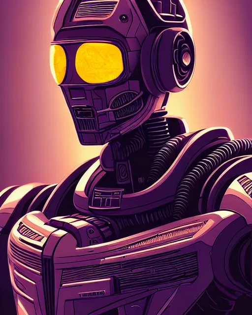 Image similar to robot, character portrait, portrait, close up, concept art, intricate details, highly detailed, sci - fi poster, cyberpunk, in the style of looney tunes by warner bros