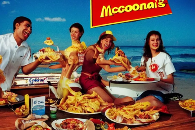 Image similar to mcdonald's bahia acaraje meal, acaraje!!!, in 1 9 9 5, y 2 k cybercore, advertisement photo