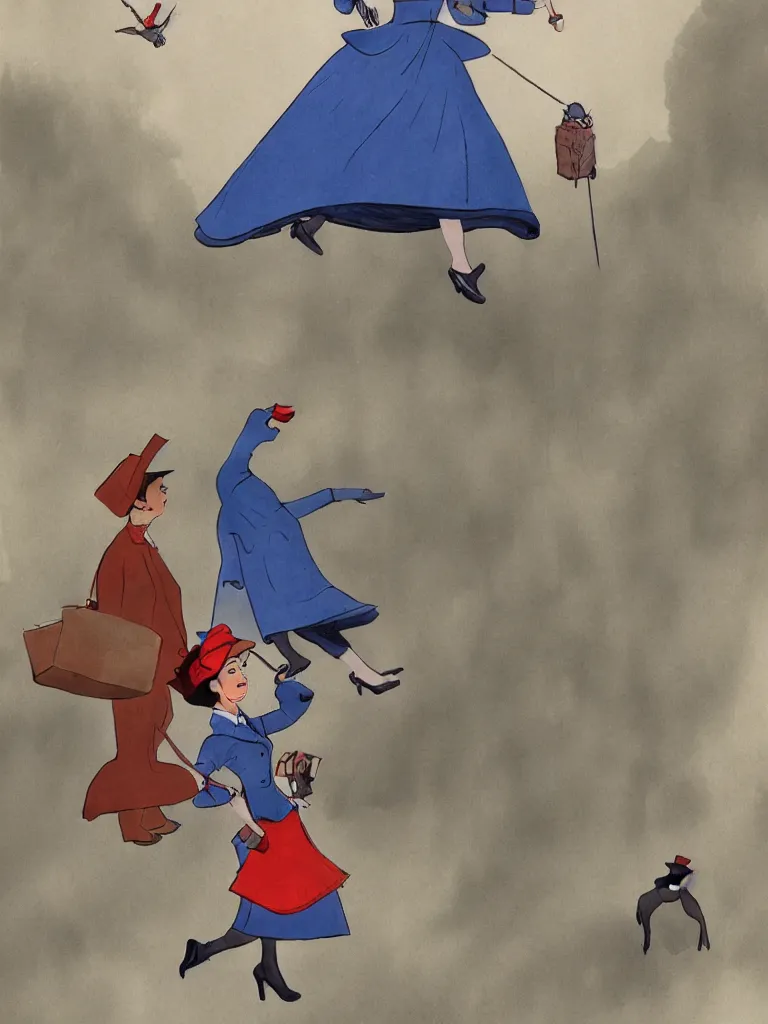 Image similar to mary poppins by disney concept artists, blunt borders, rule of thirds