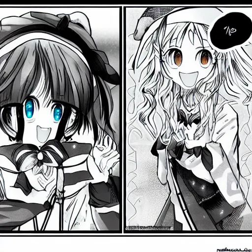 Image similar to shoujo manga in the style of yuyuko takemiya, black and white four panel 4 koma manga