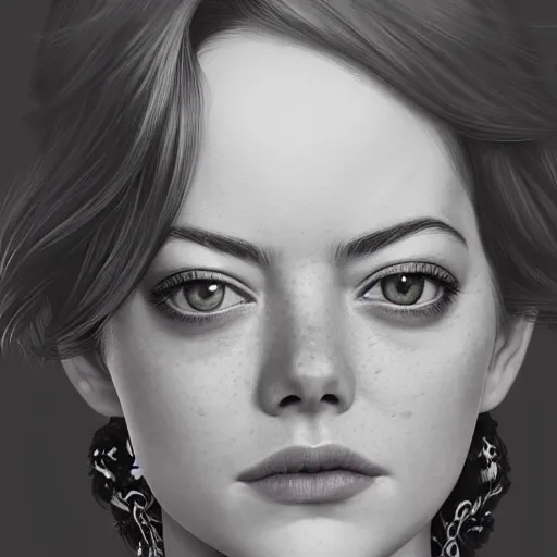 Image similar to emma stone, absurdly beautiful, elegant, young sensual graceful, ultrafine hyperrealistic detailed face illustration by kim jung gi, irakli nadar, sharp focus, saturated colors, octopath traveler, final fantasy, unreal engine highly rendered, global illumination, radiant light, intricate environment