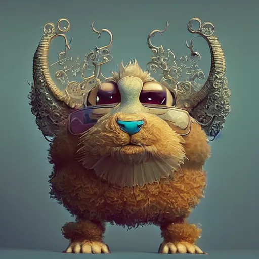 Image similar to fluff, cute:: by beeple and James Gilleard and Justin Gerard :: ornate, dynamic, particulate, intricate, elegant, highly detailed, centered, artstation, smooth, sharp focus, octane render, 3d