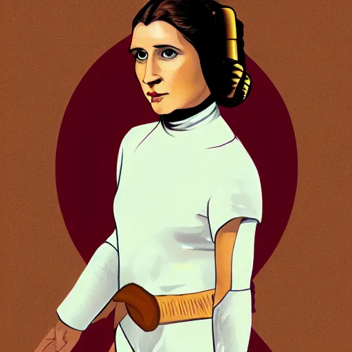 Prompt: digital full body portrait of young princess leia