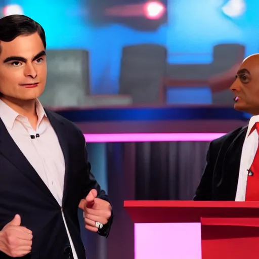 Image similar to ben shapiro competing on ru paul's drag race