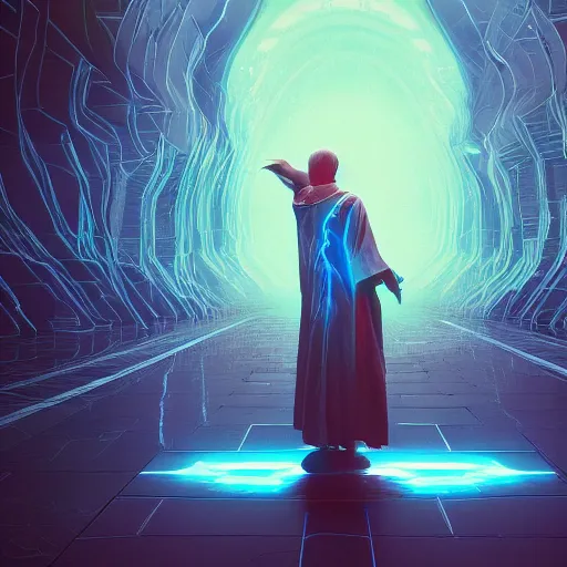 Prompt: wizard in blue robe blasting with lightning magic intricate artwork by Tooth Wu and wlop and beeple and Dan Mumford. Octane render, trending on artstation, greg rutkowski very coherent symmetrical artwork. Cinematic, hyper realism, high detail 8k