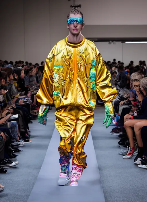 Image similar to hyperrealistic and heavy detailed balenciaga runway show of rick and morty , Leica SL2 50mm, vivid color, high quality, high textured, real life