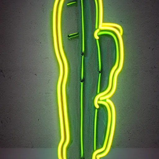 Image similar to a neon sign depicting a cactus, digital art, highly detailed, realistic, bright colors, 8 k