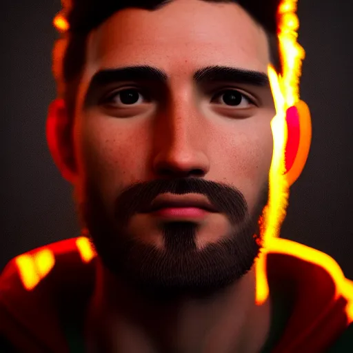 Prompt: of a photo portrait of rafael vallaperde, artstation, sunrise lighting, f 2. 8