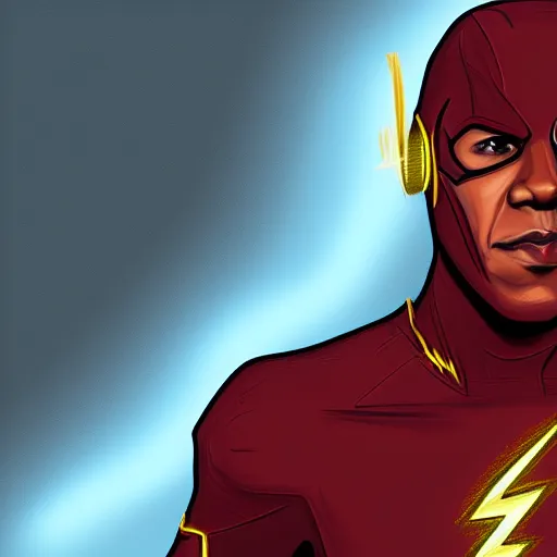 Prompt: Barack Obama as The Flash, digital painting, highly detailed