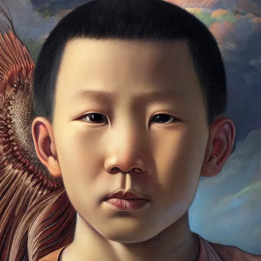 Image similar to a stunning portrait of yakut boy by Evelyn De Morgan and Ross Tran, rossdraws, fresco