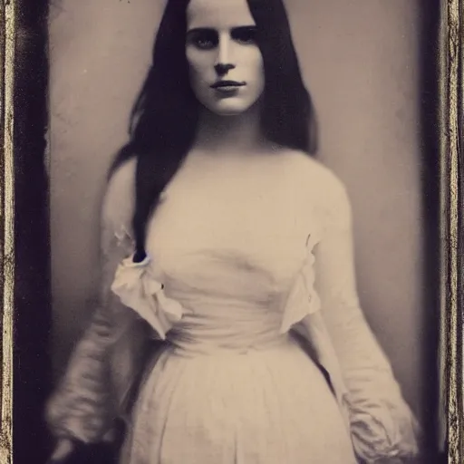 Prompt: tintype photo of lana del rey, by julia margaret cameron 1 8 8 0 s, realistic, body shot, sharp focus, 8 k high definition, insanely detailed, intricate, elegant