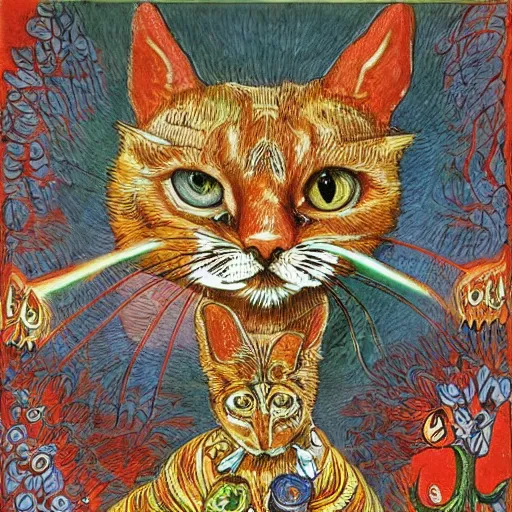 Image similar to miles tails prower as imagined by louis wain