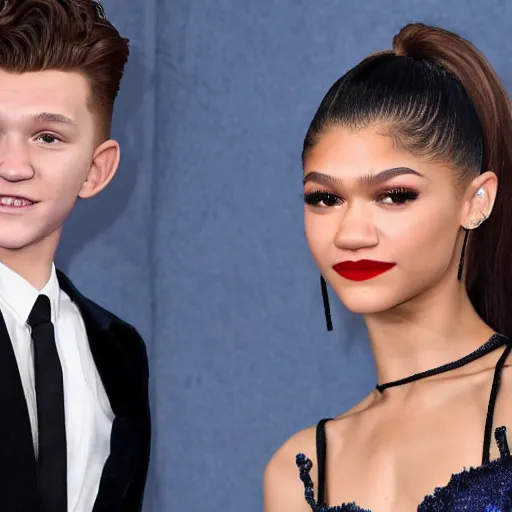 Prompt: a high definition photo portrait of Zendaya and Tom Holland's new infant daughter