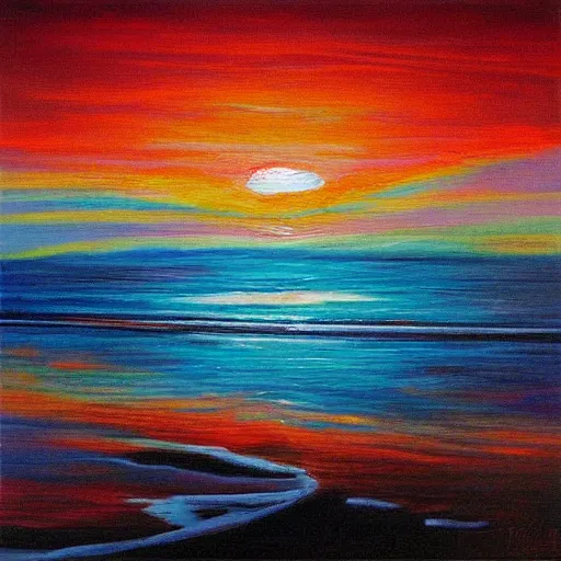 Prompt: iridescent painting of sunset RIo de Janiero