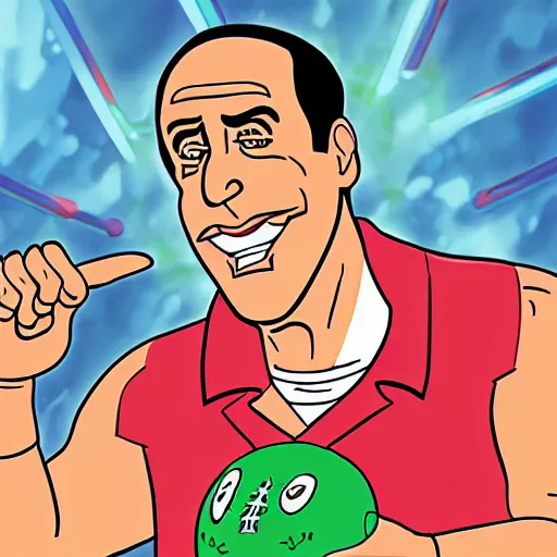 Image similar to Jerry Seinfeld in Aqua Teen Hunger Force, detailed, very detailed, highly detailed, HD Quality, digital art, trending on artstation, 8k resolution, real, detailed face