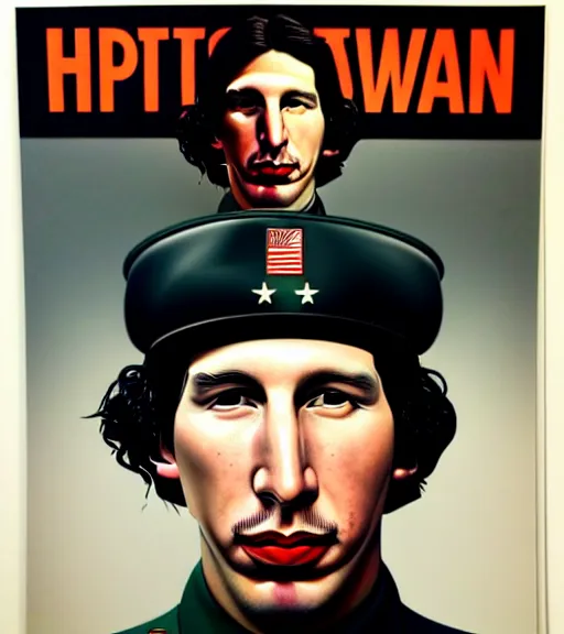 Prompt: a wwiii propaganda portrait of adam driver, hyperrealism, highly detailed