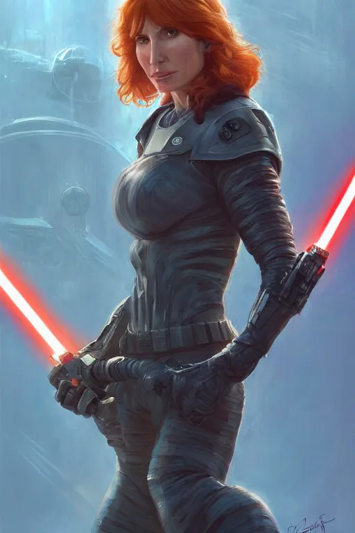 Image similar to Kari Byron as a heroine in star wars, digital painting, artstation, concept art, smooth, sharp focus, illustration, art by artgerm and donato giancola and Joseph Christian Leyendecker, Ross Tran, WLOP